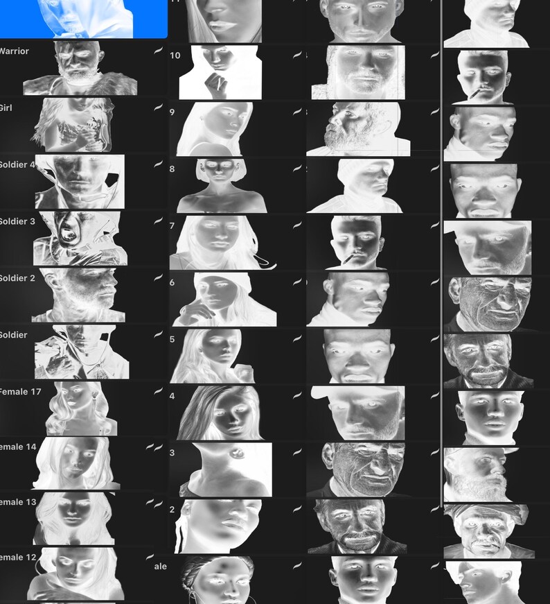 Realism Portraits Procreate Brushes Etsy