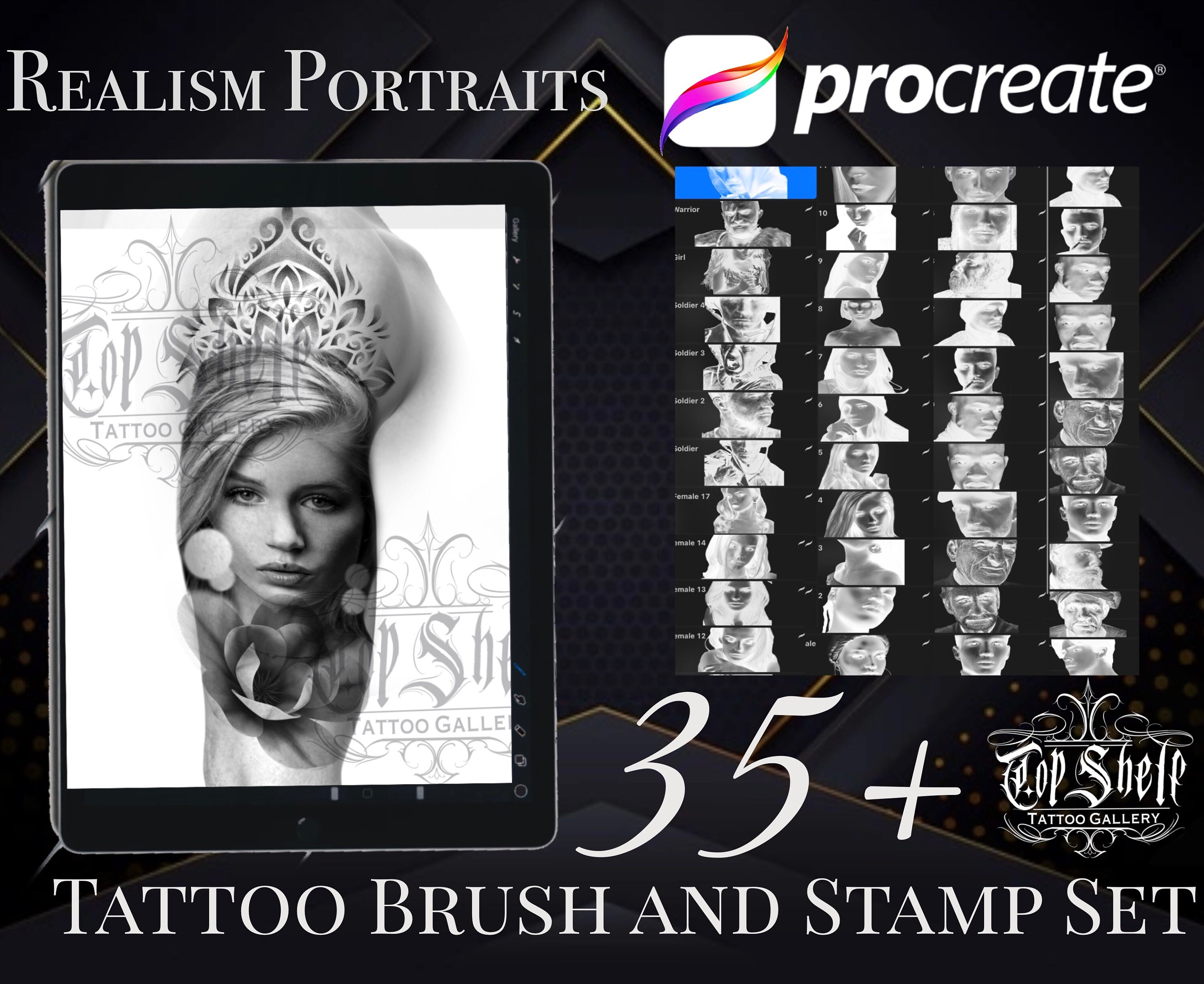 Realism Portraits Procreate Brushes Etsy