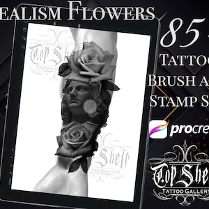 Procreate Tattoo Brush Set Realism Flowers