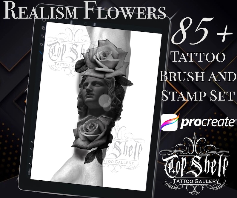 Procreate Tattoo Brush Set Realism Flowers - Etsy