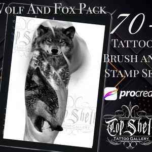 Procreate Tattoo Brushes Wolf & Fox Pack