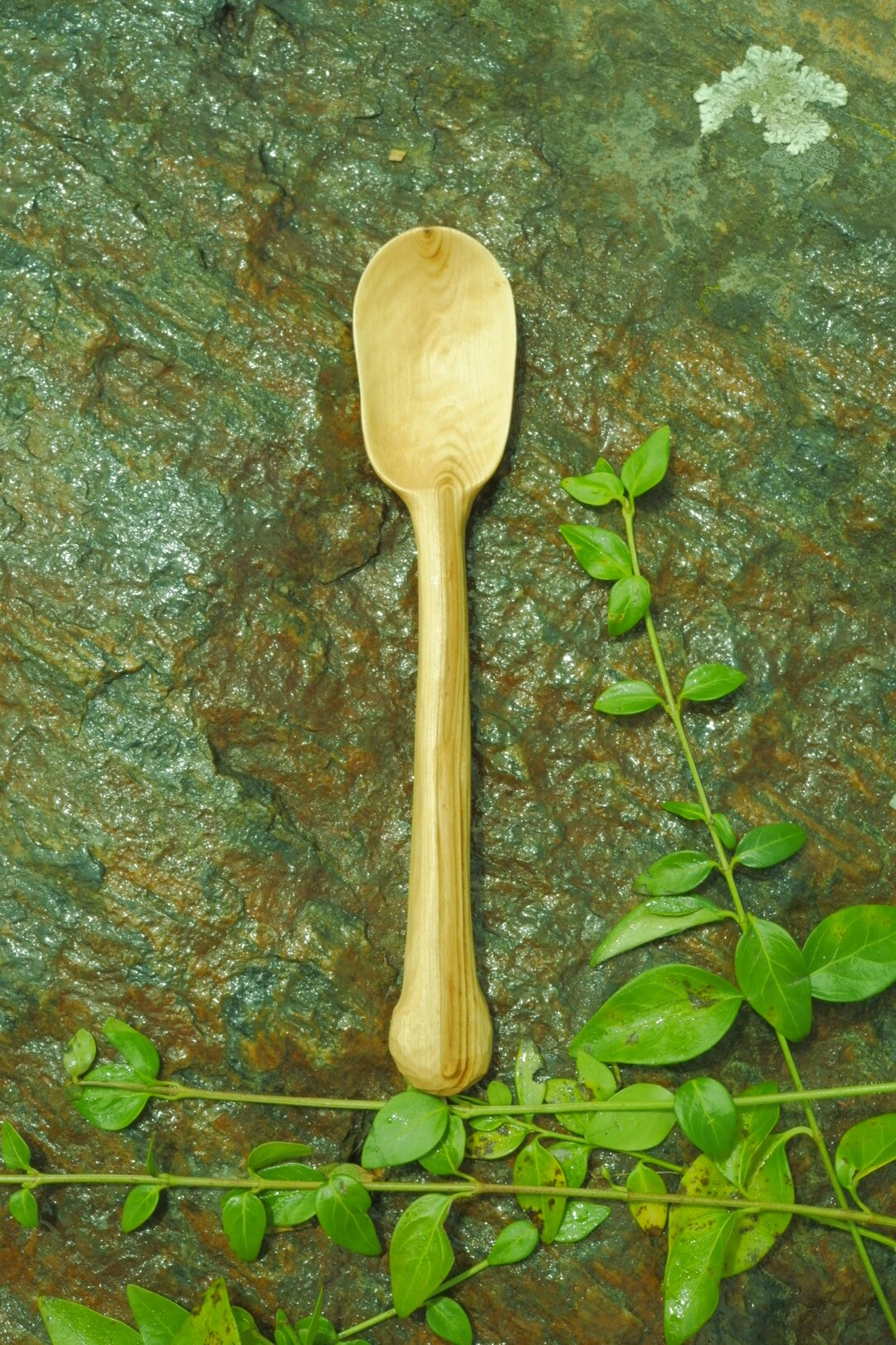 Hand Carved Serving Spoon From Plum Wood Etsy