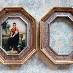 Very rare &quot;Braguti&quot; octagonal wooden frame