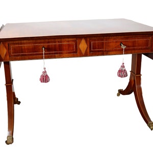 Elegant French sofa table in mahogany wood