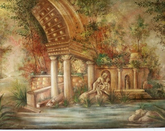 Fresco &quot;Trumpe l&#39;oeil with arch and ruins&quot;
