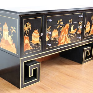 Sideboard with oriental style inlays