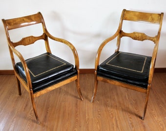 Vintage Biedermeier armchair set of 2