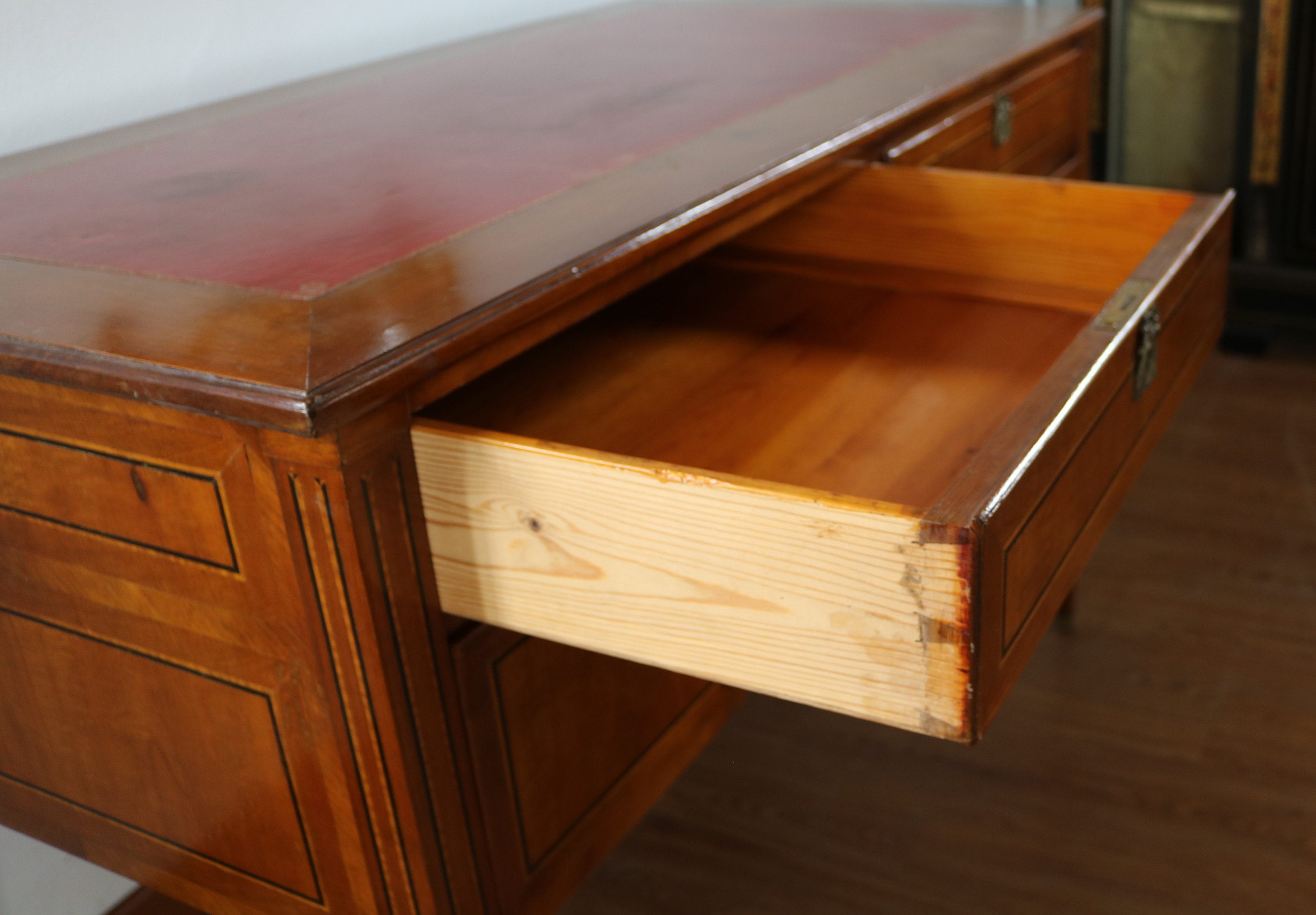 French Writing Desk with Embossed Leather Top in the Style of Louis XVI —  South Loop Loft