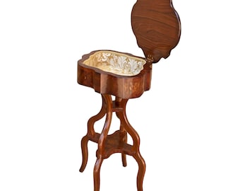 Side table, storage unit with Louis XV style marquetry