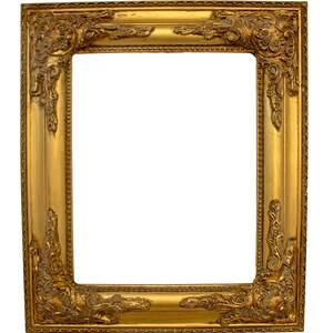 K&ouml;nnte beinhalten: Ein verzierter Bilderrahmen in Gold mit einem dekorativen Design an den R&auml;ndern.