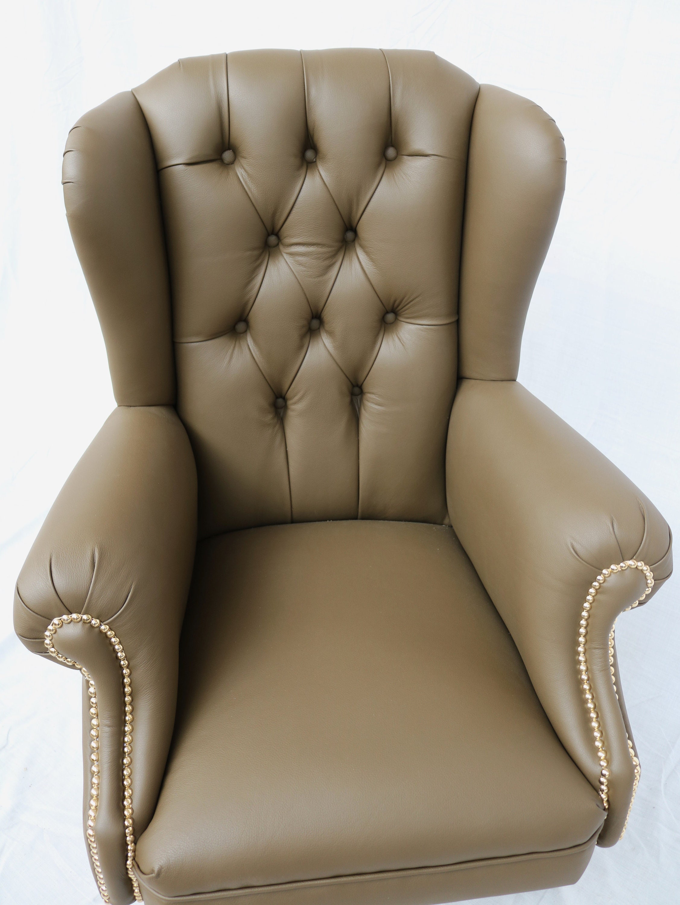 Elegant Swivel Leather Office Armchair - Etsy