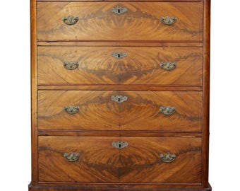 Chest of drawers - Walnut crotch chest of drawers, Louis Philippe period, mid-19th century