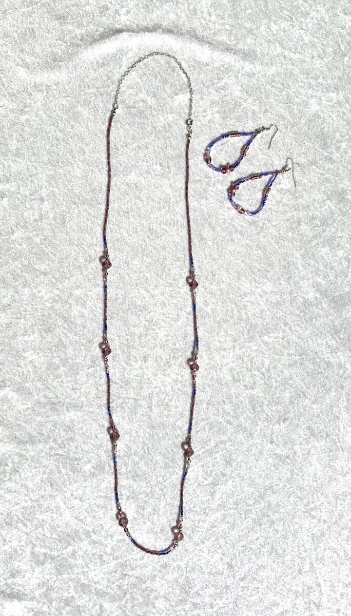 PREORDER Oakland Necklace in Purple Posie main image 0