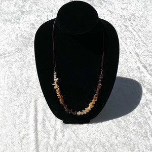 Sale African Layering Natural Rock Gradient Necklace Long Ethnic Casual Basic Necklace Tribal Brown Shaded Necklace Swing Top Taupe Beige