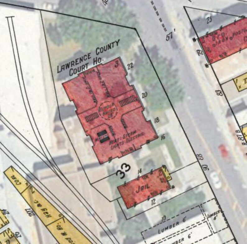 Deadwood South Dakota 1915 Sanborn Map With Modern Aerial Etsy