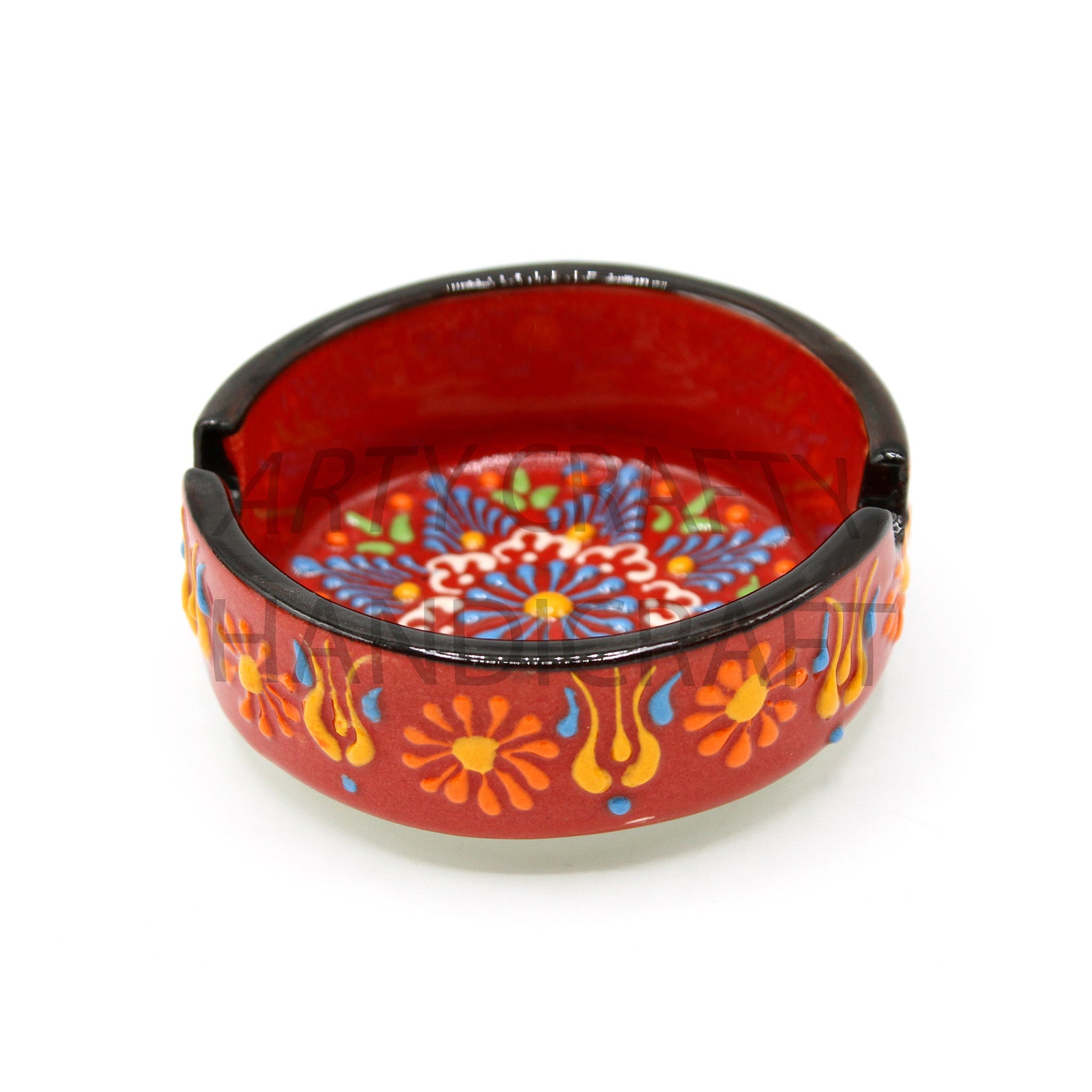 Small Ashtray Clay Cute Cool Flower Ceramic Boho Garden Etsy