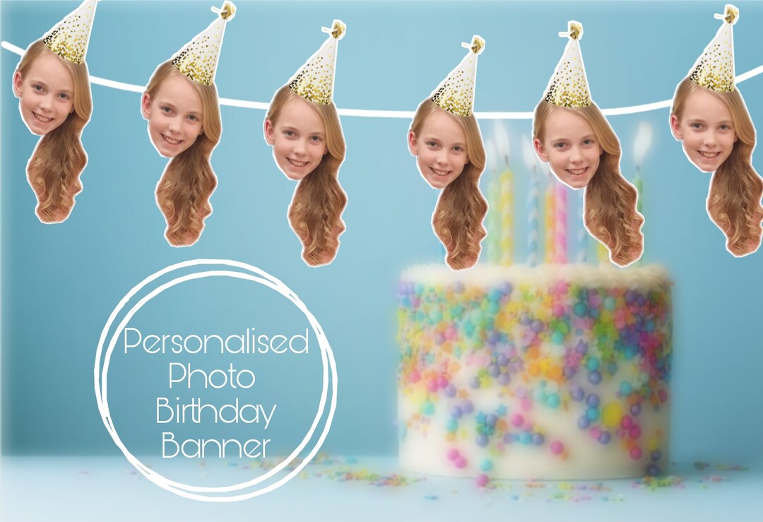 Lumos Personalised Face Photo Banner – Fun Bunting For Birthday, Hen Party, Stag Do & Celebrations – 5” Or 8” Sizes