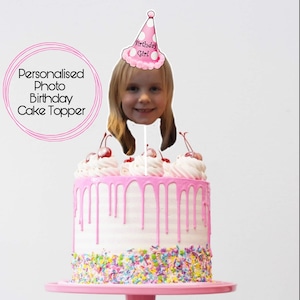 Personalised Photo Birthday Cake Topper. Custom Party decorations / Face Celebration cake/ 1st 18th 21st 30th Birthday