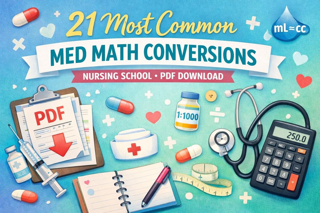 21 Most Common Nursing School Med Math Conversions - Etsy