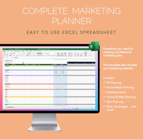 Complete Marketing Planner Excel instant Download - Etsy UK