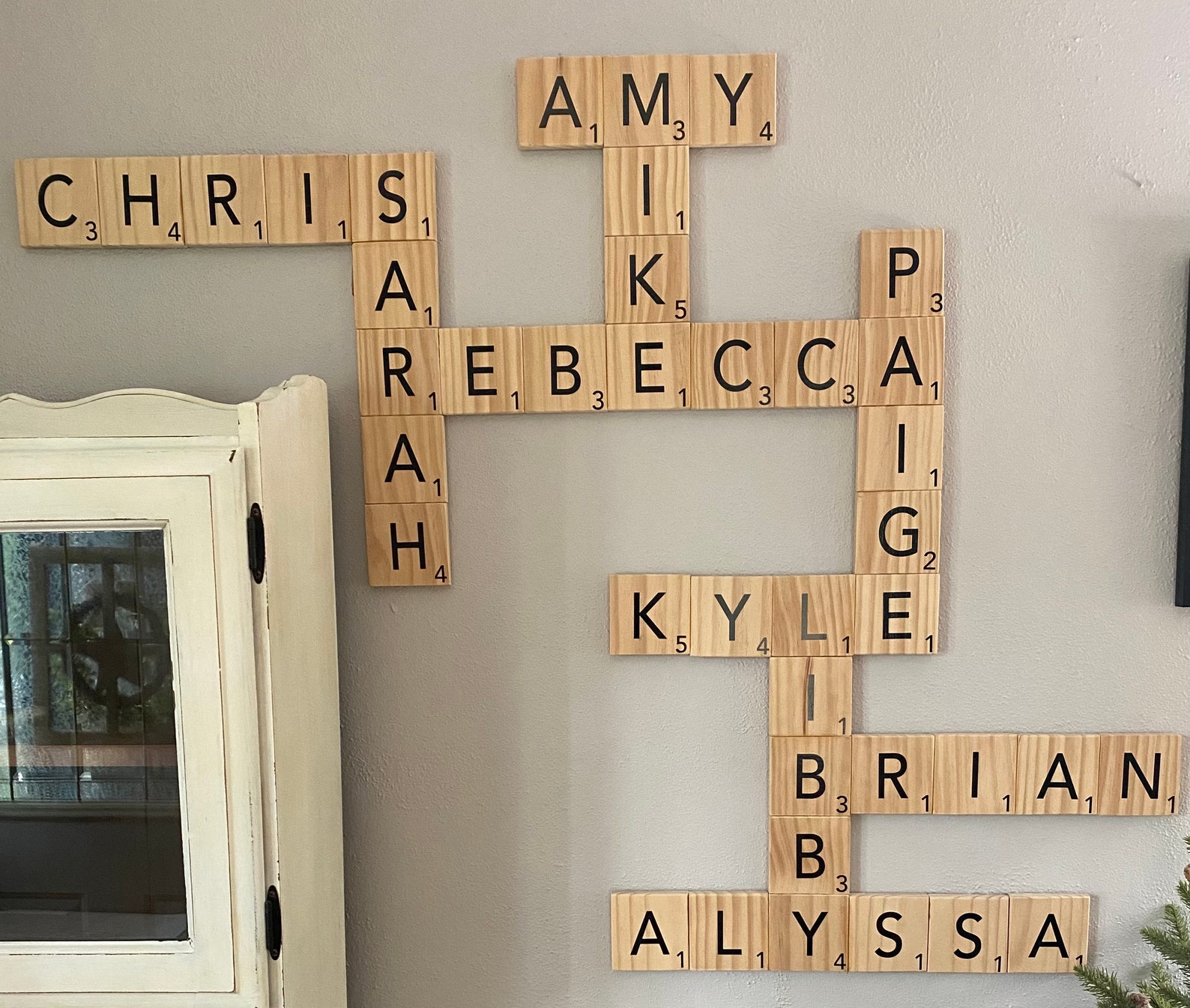 Wood Scrabble Tiles/Wall Art Display for Personalized Wall Etsy