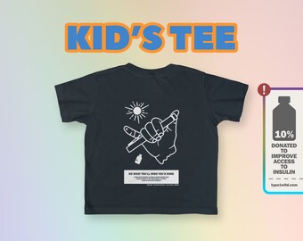 KIDS - Insulin Shaka - Unisex Kinder T-Shirt - Diabetes Shirt - Diabetiker Shirt - T1D Shirt - Insulin Shaka - type1wild