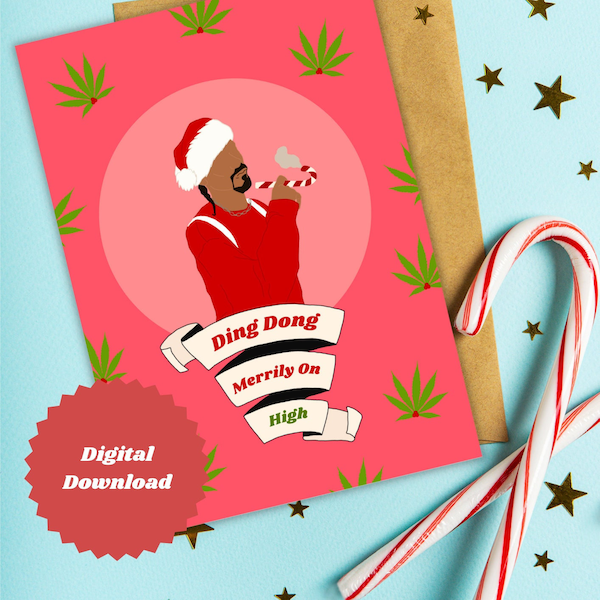 Snoop Dog Christmas Card • Digital Christmas Card • Printable Template • Funny Christmas Card