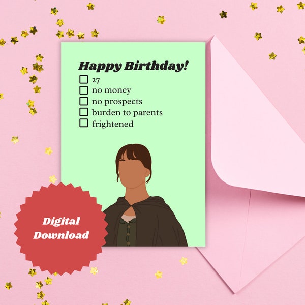 Pride & Prejudice Birthday Card • Digital Christmas Card • Printable Template • Funny Christmas Card