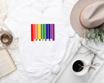 Pride Barcode T-Shirt, Personalized Rainbow Tee