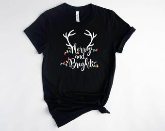 Merry & Bright Christmas Outfit, Woman Christmas Shirt, Christmas Family Shirt, Christmas Party shirt, Christmas Gift Ideas, Merry Christmas