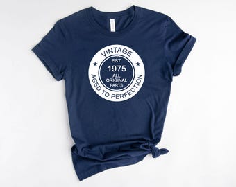 Vintage 1975 Birthday T-Shirt, 50th Birthday Gift