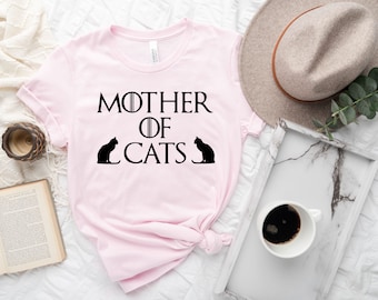 Mother of Cats T-Shirt, Personalized Cat Mom Gift