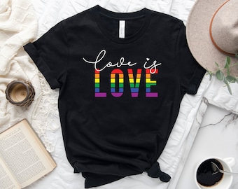 Rainbow Pride Flag Shirt, LGBT Love T-Shirt