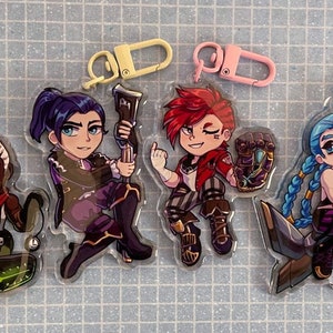 Arcane League of Legends Caitlyn Vi Ekko Jinx Double Sided Acrylic Charms