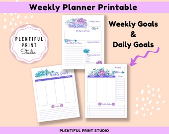 Weekly Planner for Goals Printable