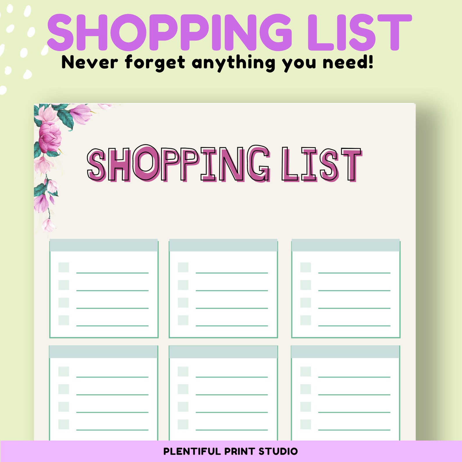 Weekly Meal Planner Printable With Shopping List and Check - Etsy