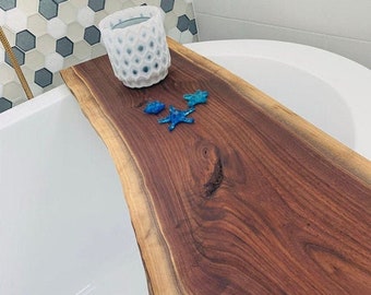 Live Edge Bathtub Tray | Bathtub tray | Wood Bath Caddy | live edge solid wood bathtub | Bath board | Bathroom decor | badewannenbrett