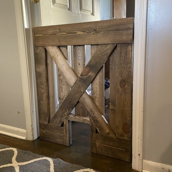 Pet Passage Gate | Wood baby gate | farmhouse baby gate | pet gate | Custom gates | Any size gate | Handmade is USA | Swinging Gate