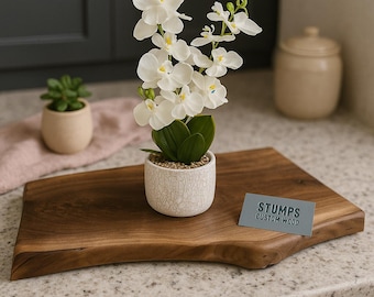 Live Edge Cutting Board: Handmade Walnut Serving Tray