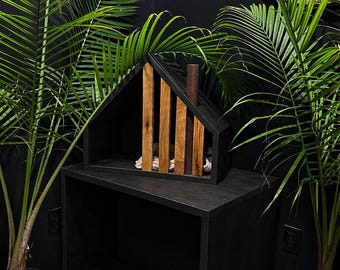 Casa de lujo para gatos de roble / Muebles modernos de madera para gatos