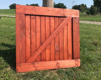 Baby & Pet Gate for Door – Indoor Outdoor Wood Safety Gate |  Custom Handmade Farmhouse Style, Painted or Stained by Stumps Custom Wood