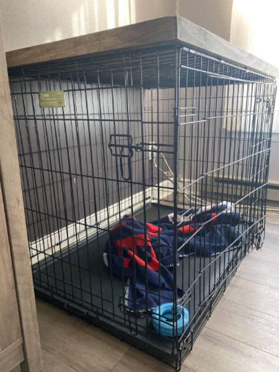 Farmhouse dog hot sale crate end table