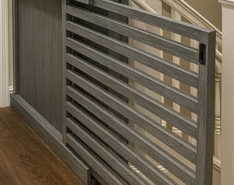 Wooden Sliding Pocket Gate Baby & Dog Safety Gate