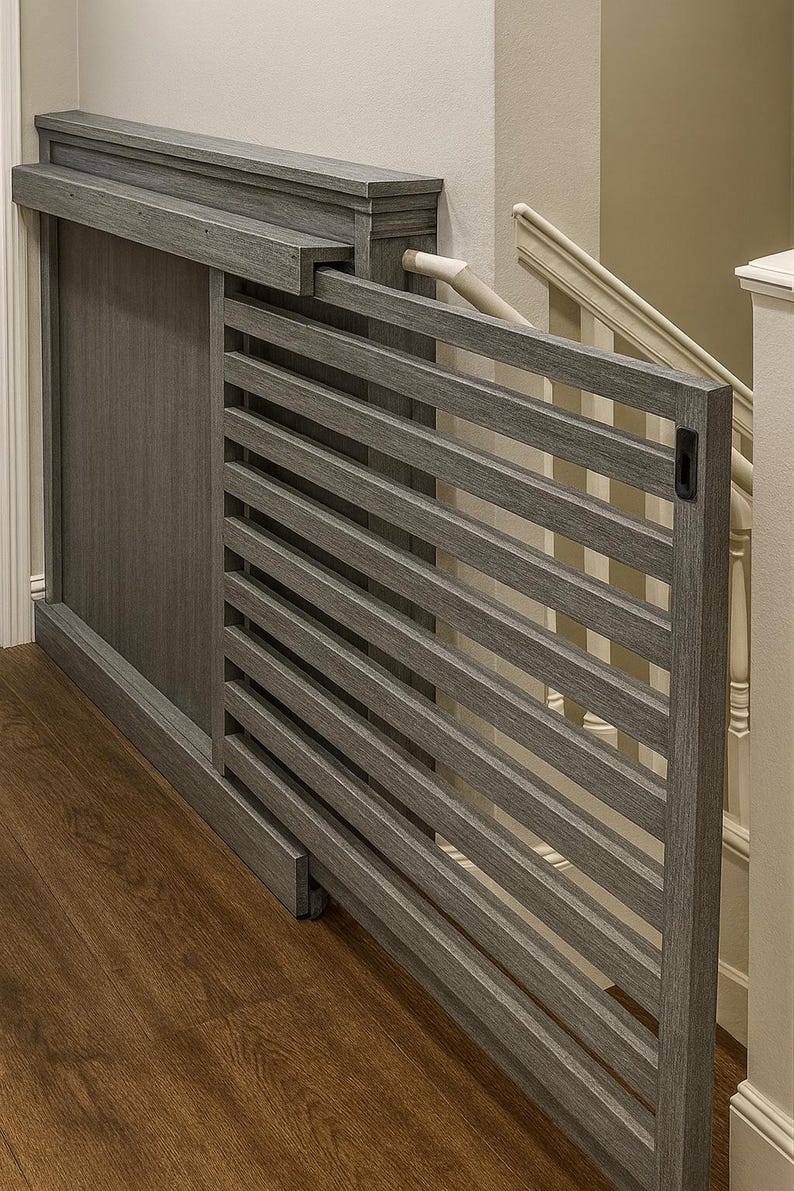 Wooden Sliding Pocket Gate Baby & Dog Safety Gate - Etsy