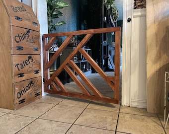 Geo Baby/Pet Gate | Wood baby gate | farmhouse baby gate | pet gate | Custom gates | Any size gate | Handmade is USA | Swinging Gate