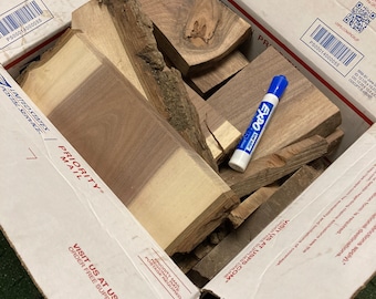 8lb Walnut Slabs Craft Bundle Box | Walnut Wood Scrap Sticks - Great for crafting or DIY Cutting Boards