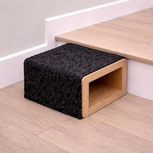 Carpeted Single Wooden Pet Step | Non Slip Dog Stairs