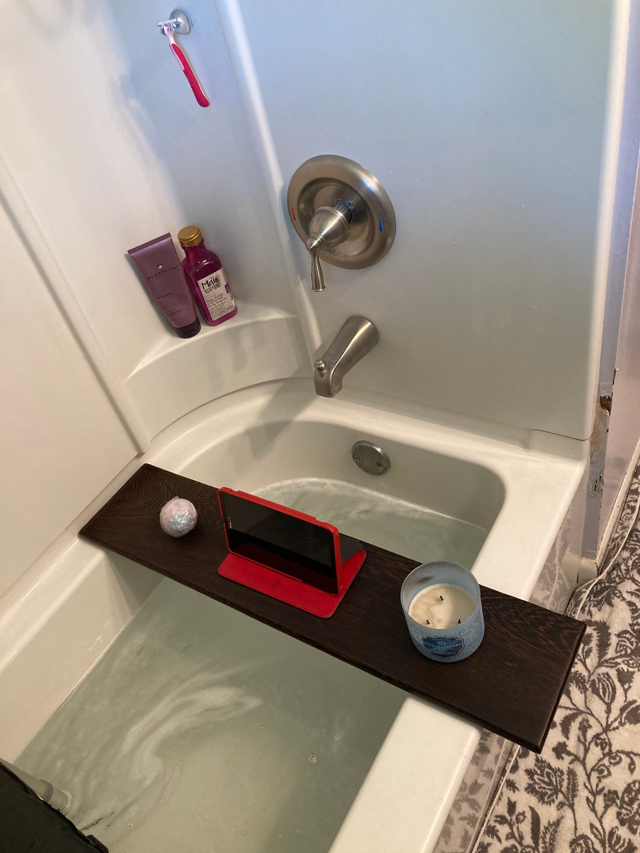 Wenge Wood Bathtub Tray — Stumps Custom Wood Worldwide Shipping