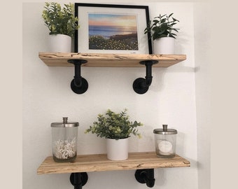 Spalted Maple Live Edge Shelf: Rustic Wall Decor