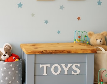 Custom Live Edge Toy Chest: Personalized Handcrafted Wooden Storage Trunk for Children